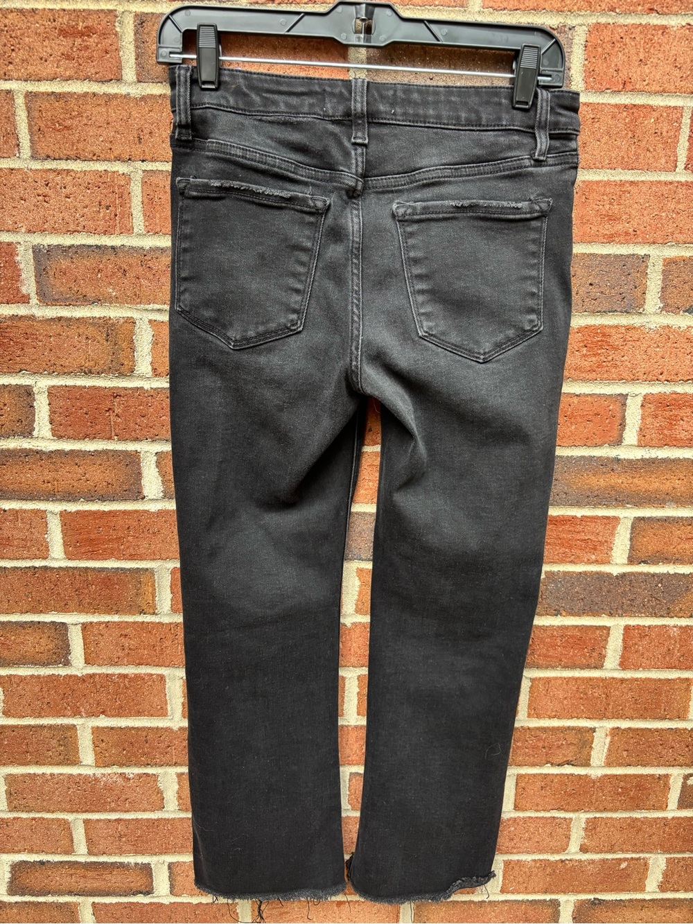 Lovervet by VERVET Black Raw Hem Straight Leg Jeans Size 27/5 High Rise Stretch - Picture 7 of 9
